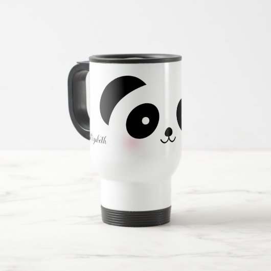 Kawaii Cute Cartoon Panda Beer Aangepaste naam Reisbeker (Voorkant links)
