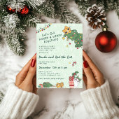 Kawaii Cute Cat & Christmas Tree Invitation