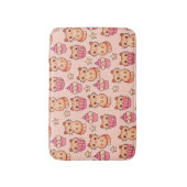 Kawaii Cute Cats and Cupcakes Pink Pattern Badmat (Voorkant Verticaal)