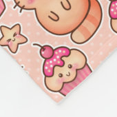 Kawaii Cute Cats and Cupcakes Pink Pattern Fleece Deken (Hoek)
