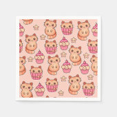 Kawaii Cute Cats and Cupcakes Pink Pattern Servetten (Voorkant)