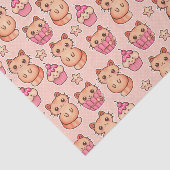 Kawaii Cute Cats and Cupcakes Pink Pattern Tissuepapier (Detail)