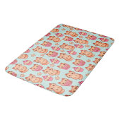 Kawaii Cute Cats Cupcakes Pink and Blue Pattern Badmat (Gekanteld)