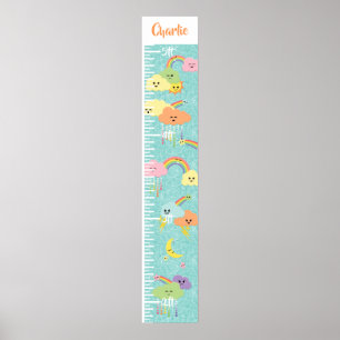 Kawaii Cute Cloud Sun Moon Rainbow Growth Grafiek Poster