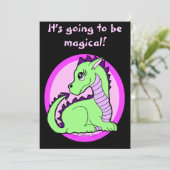 Kawaii Cute Dragon Birthday Party Kaart (Staand voorkant)