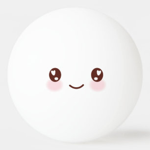 Kawaii Cute Funny Face. Emoji. Emoticon. Pingpongballen