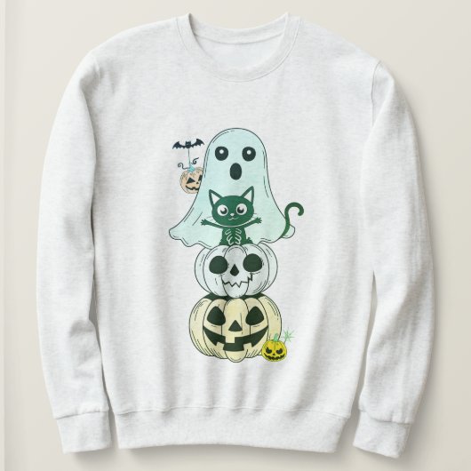 Kawaii Cute Halloween caractères Sweatshirt (Design devant)