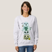 Kawaii Cute Halloween caractères Sweatshirt (Devant entier)