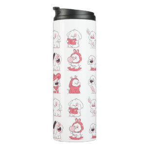 kawaii cute hond ontwerp thermosbeker