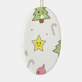 Kawaii Cute Kerstdesign Keramisch Ornament (Rechts)
