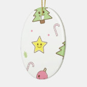 Kawaii Cute Kerstdesign Keramisch Ornament (Links)