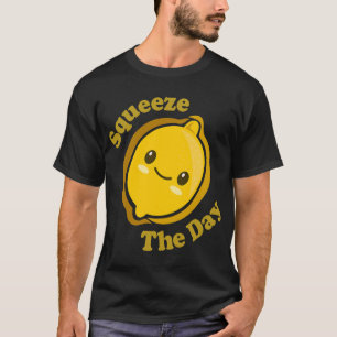 Kawaii Cute Lemon Squeeze the Day Funny Fruit Food T-shirt