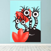Kawaii Cute Monster Kinder Canvas Afdruk (Insitu (Houten vloer))