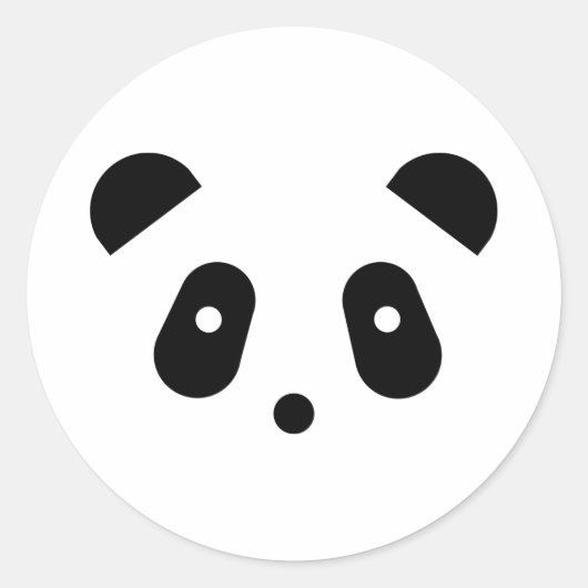 Kawaii ~ Cute Panda Face Ronde Sticker (Voorkant)