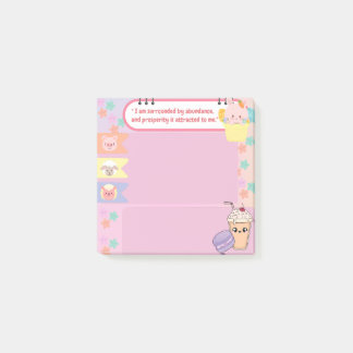 Kawaii Cute Pink en Paars Motivatie Post-it® Notes