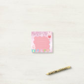 Kawaii Cute Pink Paars Beer Post-it® Notes (Op bureau)