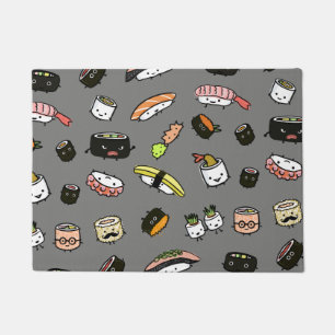 Kawaii Cute Sushi Karakters Patroon Deurmat