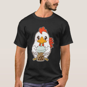 Kawaii Cute Zodiac Boba Rooster Classic Bubble Mil T-shirt