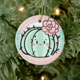 Kawaii Cutie Cactus Succulent Kerstmis Keramisch Ornament