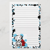 Kawaii Dalmatian & Fire Hydrant Stationery (Ling.) Briefpapier (Voorkant / Achterkant)