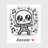 Kawaii Dancing Skeleton Vinyl Schattige Halloween Sticker (Vel)