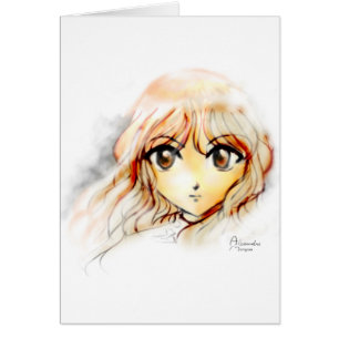 Kawaii de yeux de croquis de fille d'Anime de