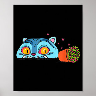 Kawaii Demon Cat Funny Anime Otaku Japans Poster