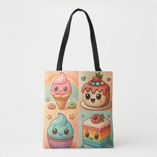 Kawaii Dessert Canvas tas (Voorkant)
