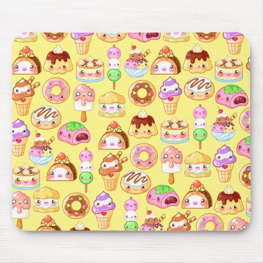 Kawaii Dessert Friends Mousepad Muismat (Voorkant)