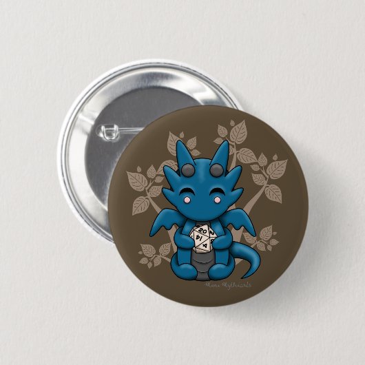 Kawaii Dice Dragon Button Pin (Voorkant /achterkant)