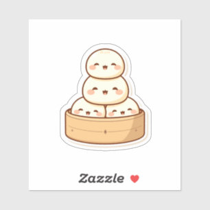 Kawaii Dim Sum Bamboe Stoom Dumplings Sticker