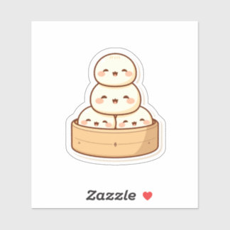 Kawaii Dim Sum Bamboe Stoom Dumplings Sticker