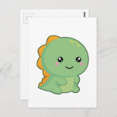 Kawaii Dinosaur Briefkaart (Voorkant / Achterkant)