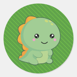 Kawaii Dinosaur Ronde Sticker
