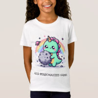 Kawaii dinosaurus met een planetoïde! Funny kinder