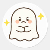 Kawaii Disapproving Ghost Sticker (Devant)
