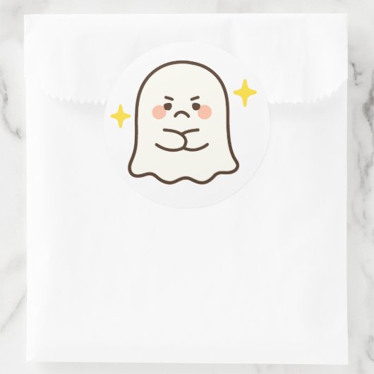 Kawaii Disapproving Ghost Sticker (Sac)
