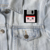 Kawaii-diskette Vierkante Button 5,1 Cm (In situ)