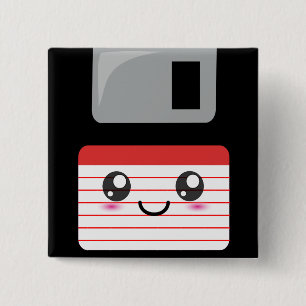 Kawaii-diskette Vierkante Button 5,1 Cm
