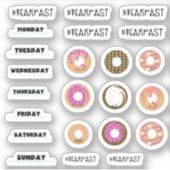 Kawaii Donut Breakfast Planner Stickers (Voorkant)