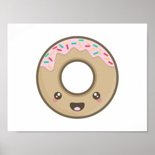 Kawaii donut poster