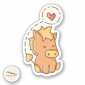 Kawaii Doodle Pony Love Sticker (Voorkant)
