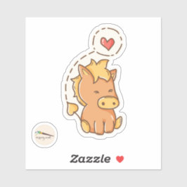 Kawaii Doodle Pony Love Sticker