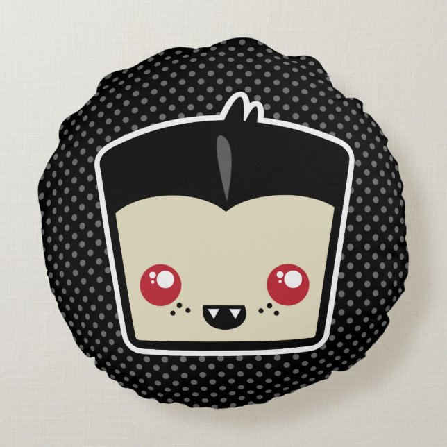 Kawaii Dracula Round Pillow Rond Kussen (Achterkant)