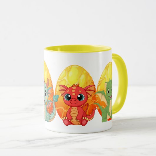 Kawaii Dragon Mug Mok (Voorkant rechts)