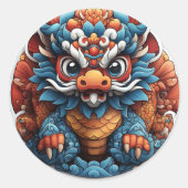 Kawaii Dragon Seal Sticker Chinees Erfgoed (Voorkant)