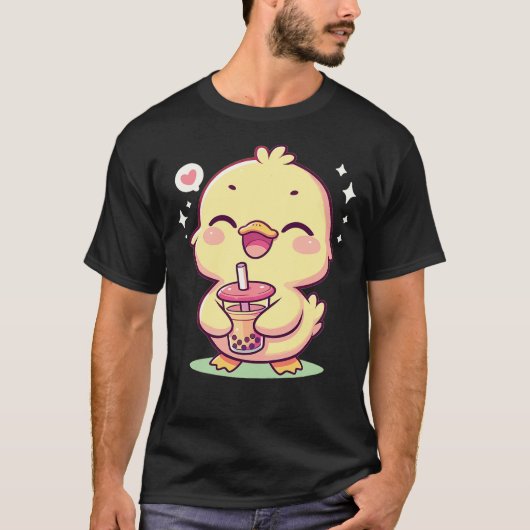 Kawaii Duck Bubble Tea Boba Duck T-shirt (Voorkant)