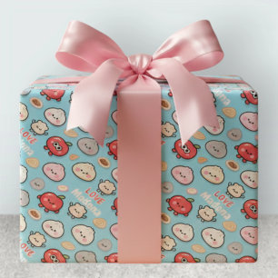 Kawaii Dumpling Apple Voedsel Patroon Frame Cadeaupapier