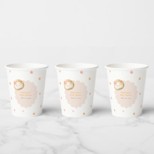 Kawaii Dumpling Blush Roze Bloemen Baby Meisje Dou Papieren Bekers