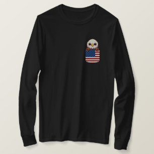 Kawaii Eagle Amerikaanse vlag zak T-shirt